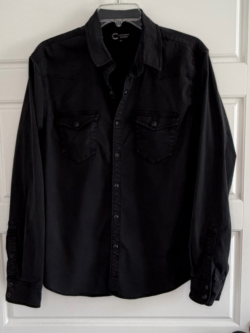 Lucky Brand by Cole Hauser Western Shirt Black Pearl Snap Mens S Rodeo Cowboy